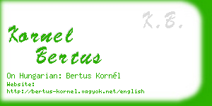 kornel bertus business card